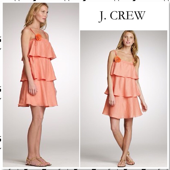 J. Crew Dresses & Skirts - ⬇️$38 J. Crew Tiered Linen Playa Mini Dress Papaya